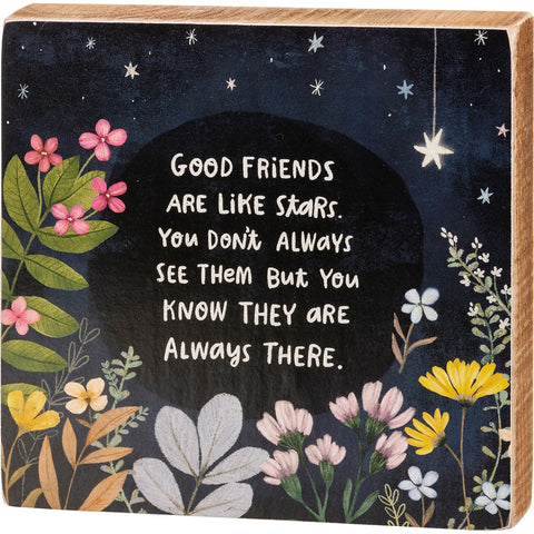 Slat Box Sign - Good Friends are Like Stars