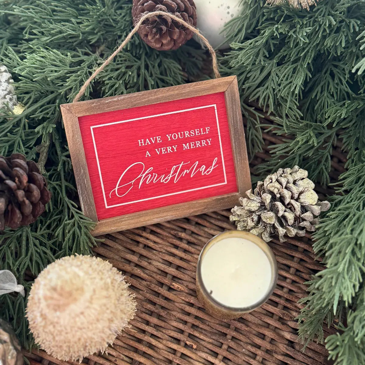 Mini Framed Holiday Sign Ornament