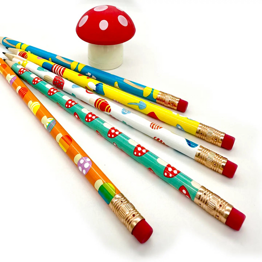 Mushroom Pencil and Sharpener Set