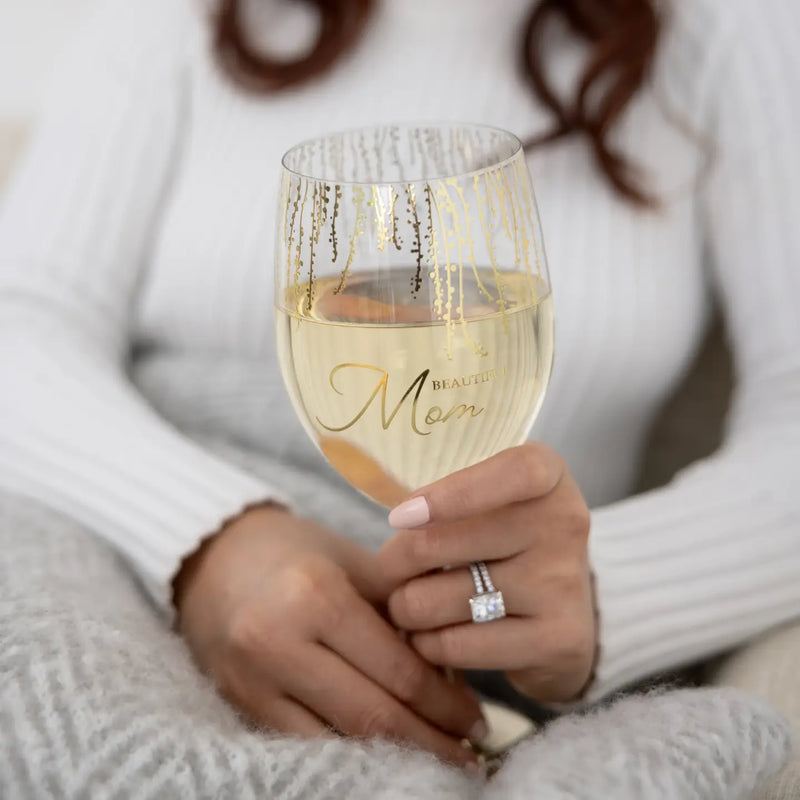 Mom - Gift Boxed Crystal Wine Glass