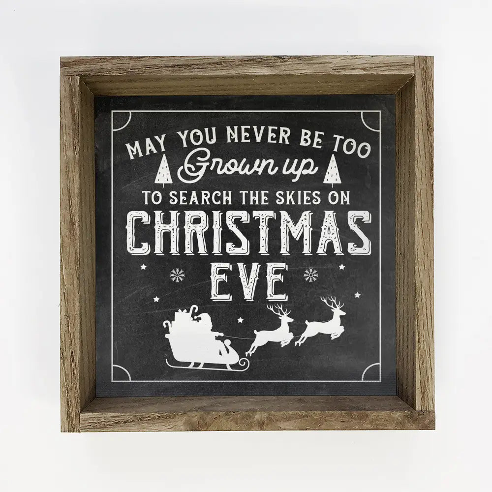 Search the Skies on Christmas Eve Wooden Sign