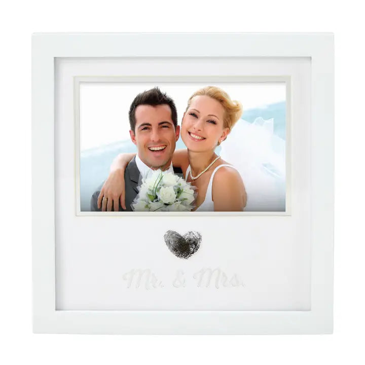 Mr. & Mrs. Wedding Thumbprint Heart Frame
