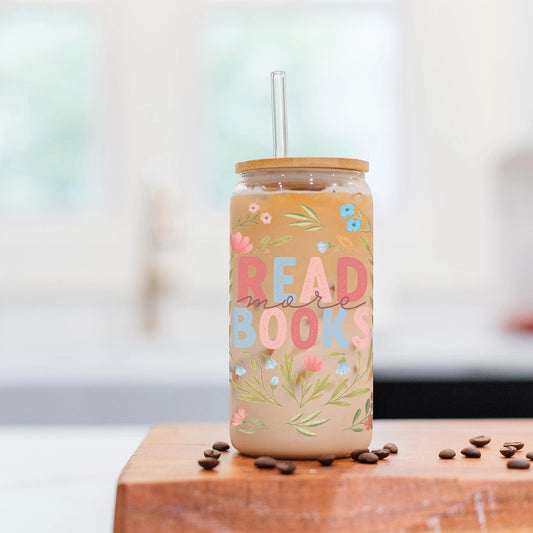 Glass Tumbler - Read More Books