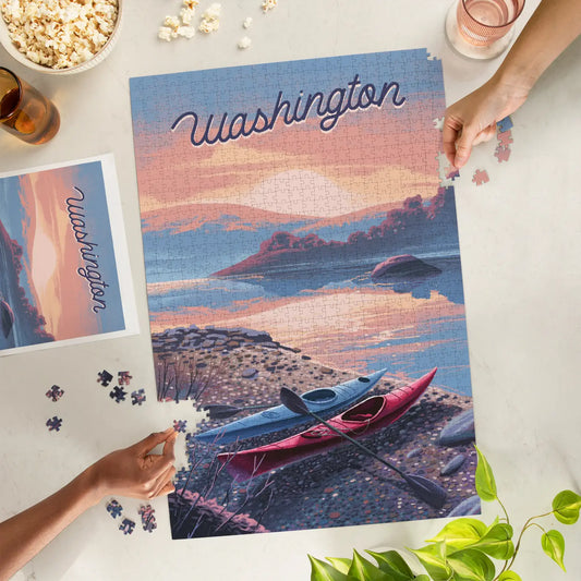 Washington State  Lake and Kayaks Puzzle