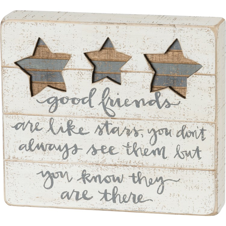Slat Box Sign - Good Friends are Like Stars
