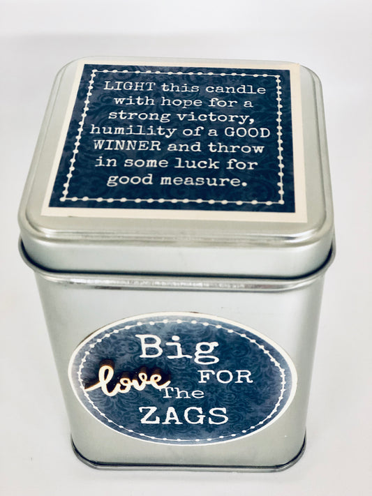 Gonzaga Fan Can  Candle