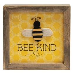 Honey Bee Chunky Wood Block Decor