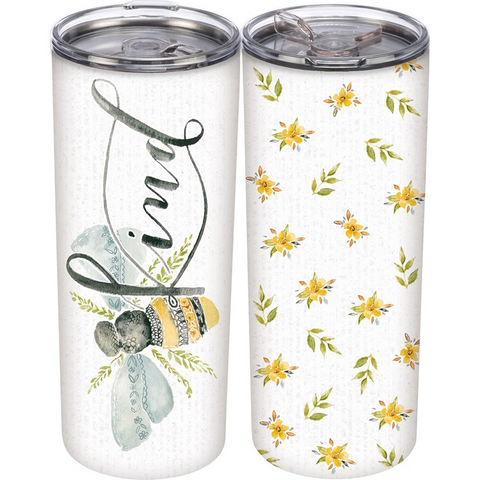 Bee Floral Stemless Wine Tumbler