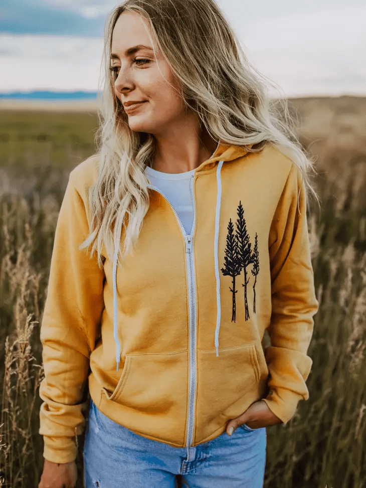 Mustard zip top up hoodie