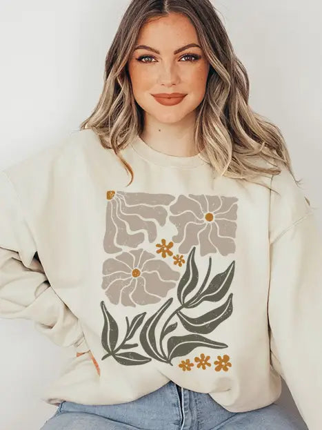 Sweatshirt - Abstract Flowers