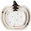 Black & White Dot Pumpkin Plate Set