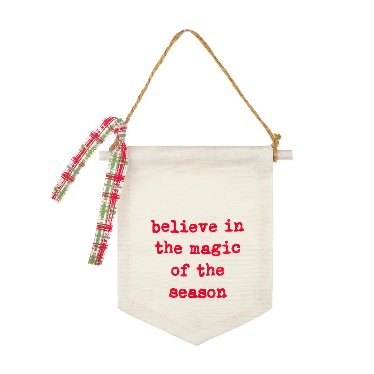 Mini Christmas Banner - Believe Plaid