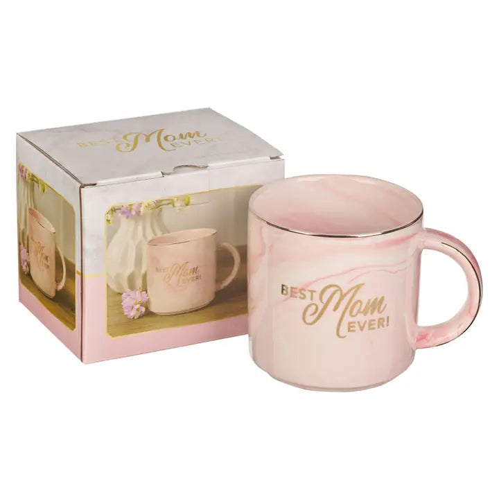 Best Mom Ever Pink Marble Mug