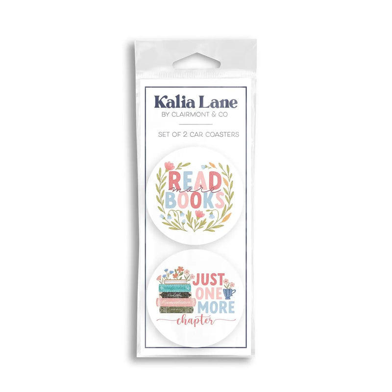Car Coasters Set - Book Lover