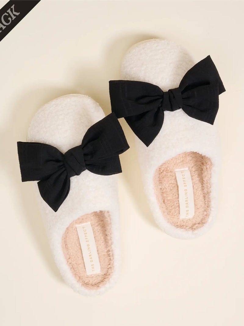 Slippers - Black Bow