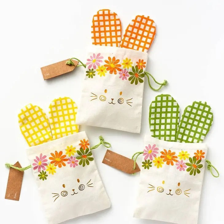Cotton Bunny Treat Bags: Set of 3