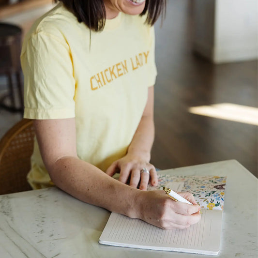 Chicken and Flowers Stitched Notebook