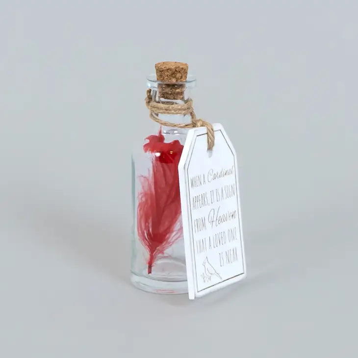 Glass Bottle Cardinal Sympathy Gift