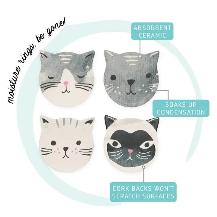 Cats Meow Soak Up Coaster Set