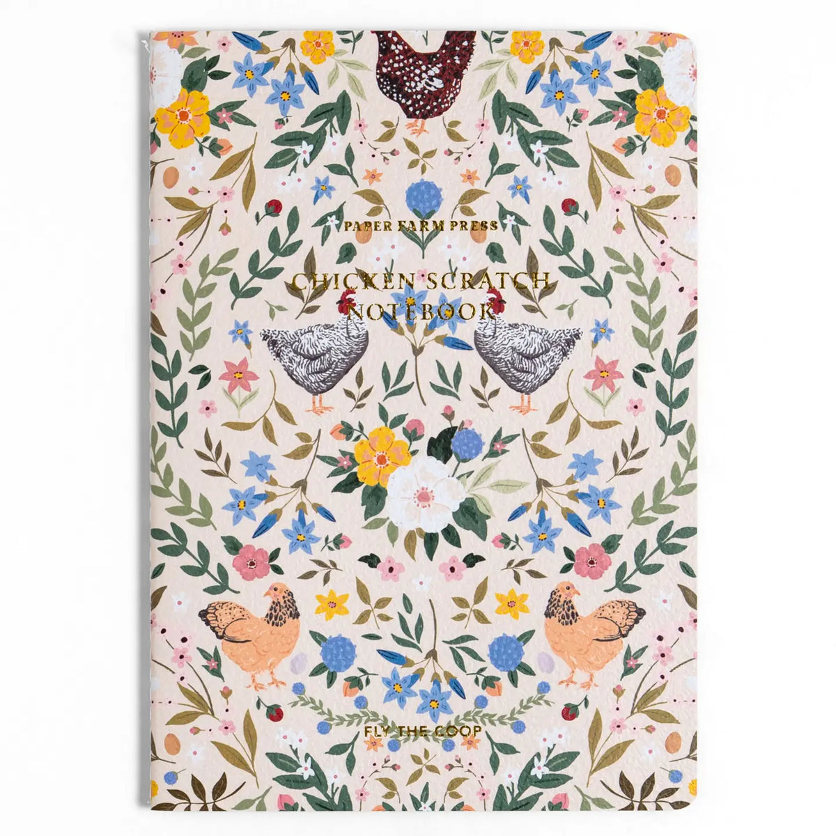 Chicken and Flowers Stitched Notebook