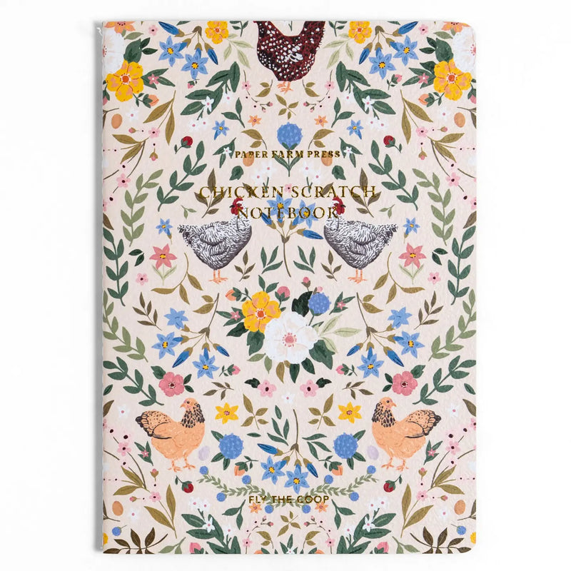 Chicken and Flowers Stitched Notebook