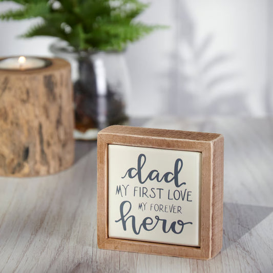 Box Sign Mini - Dad Forever Hero