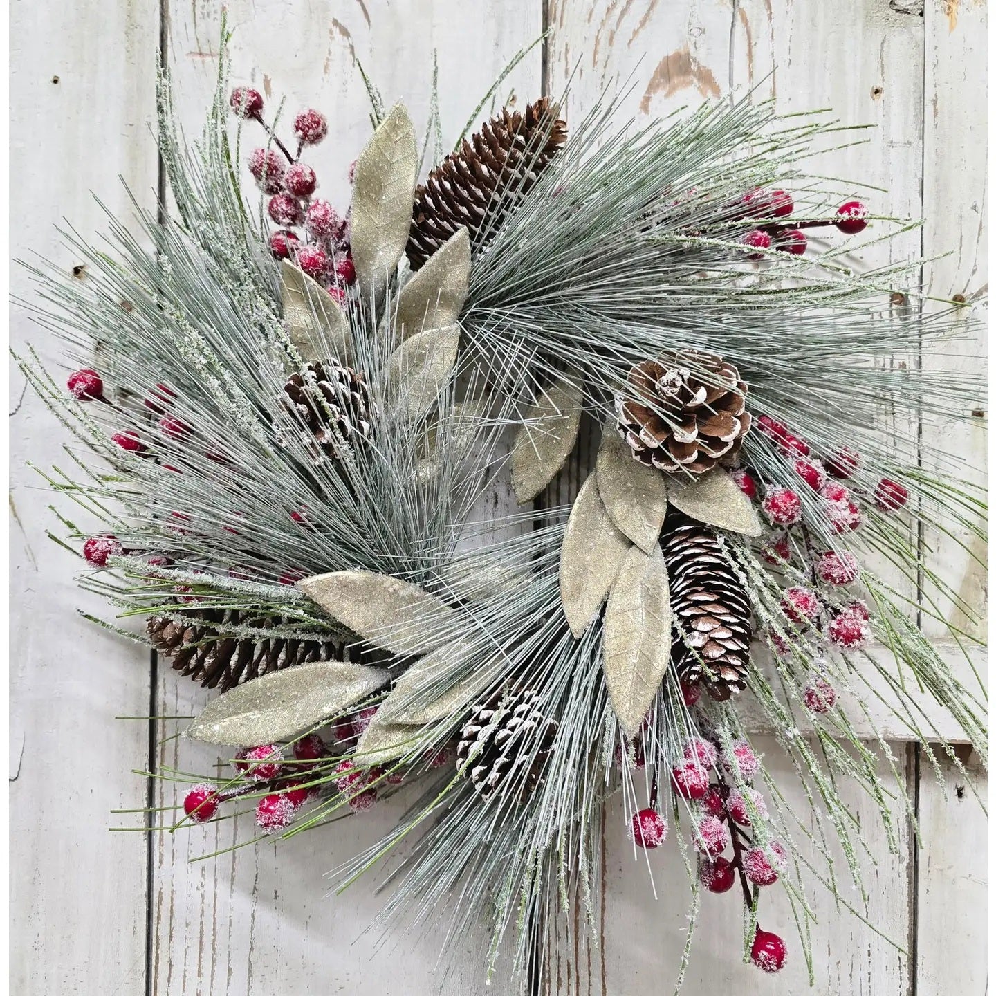 Frosted Holiday Candle Ring