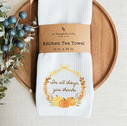 Waffle Weave Autumn Dishtowel