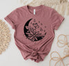 Floral Moon and Butterfly T-Shirt