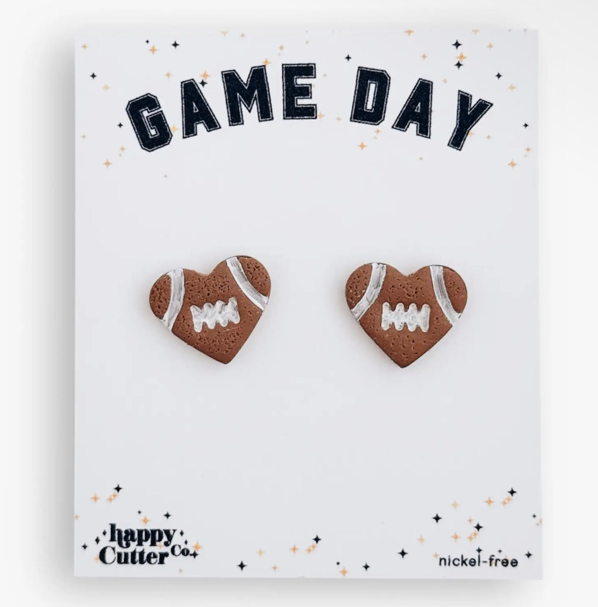 Heart Football Earrings