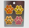 Dog Paw Print Floral Magnet Set