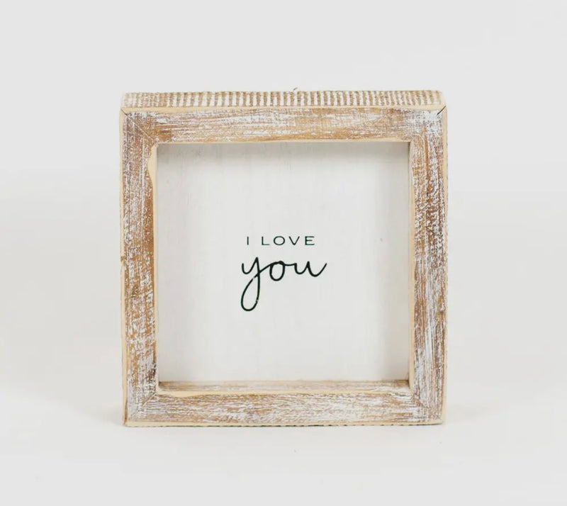 I Love You Wood Framed Sign