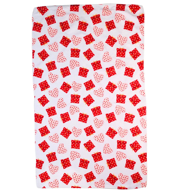 Valentine's Waffle Weave Dishtowel