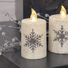 Glitter Snowflake Flicker Flame Candle