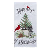 Winter Cardinals Happiest of Holidays Dual Purpose Terry Towel