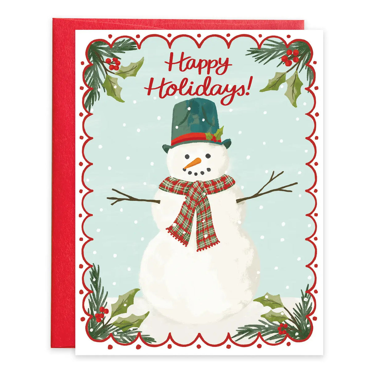 Happy Holidays Snowman Greeting Card