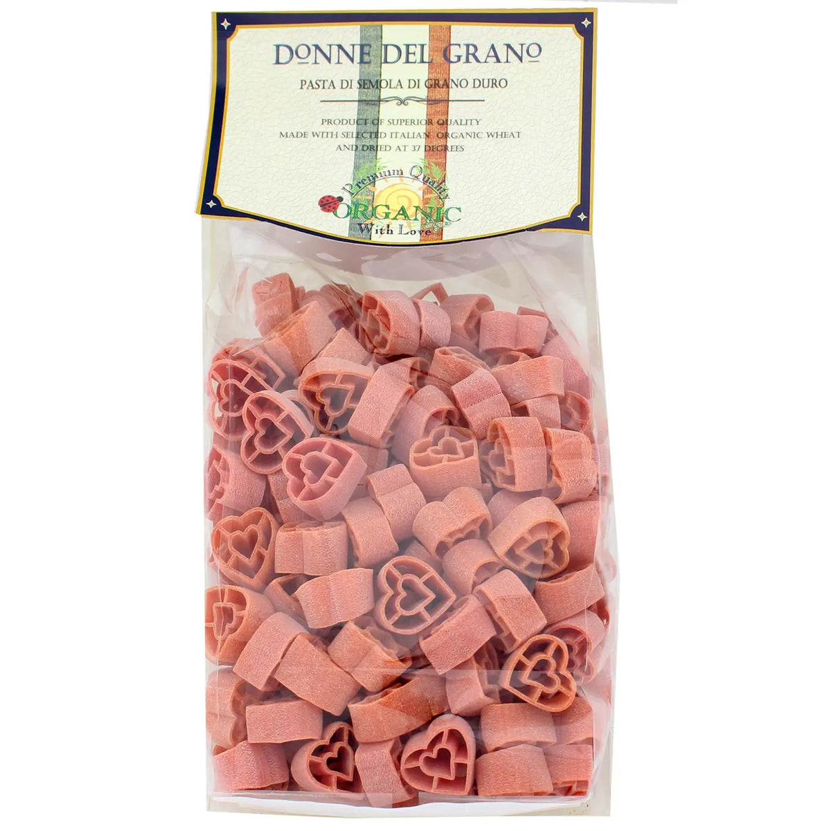Organic Red Hearts Colored Pasta