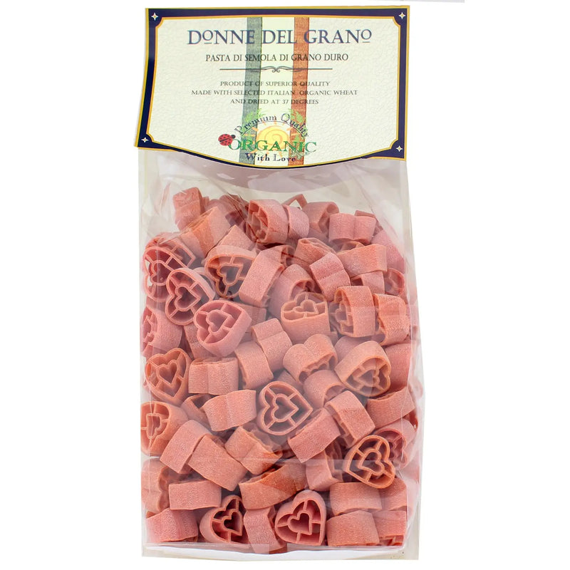 Organic Red Hearts Colored Pasta