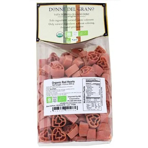 Organic Red Hearts Colored Pasta