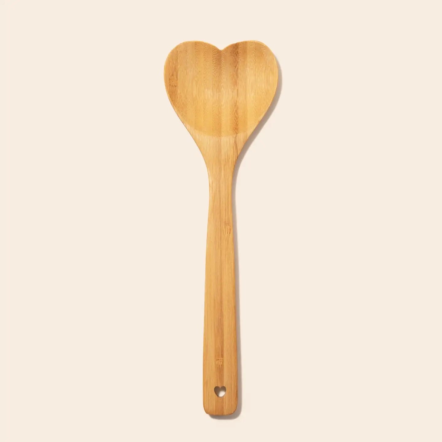 Heart Shaped Bamboo Serving Spoon