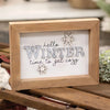 Hello Winter Get Cozy Framed Snowflake sign