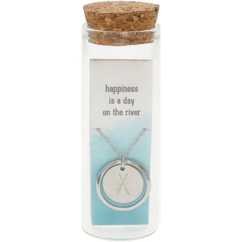 River Engraved Necklace in a Bottle