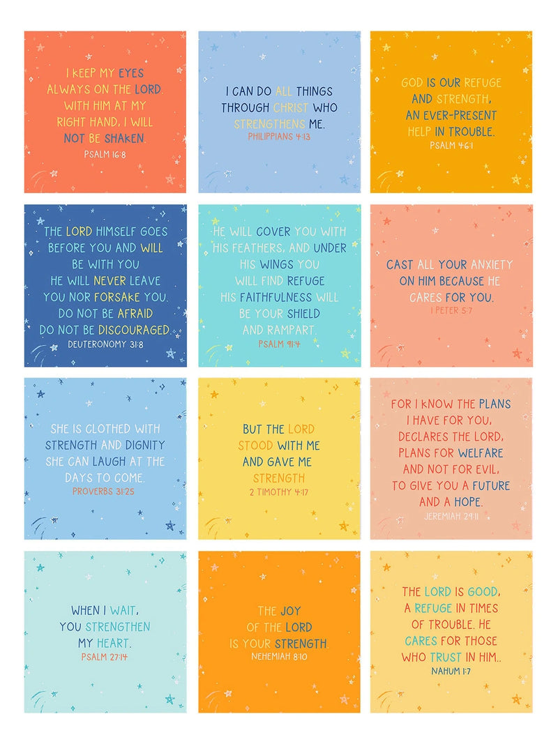 Verses for Strength – Bible Verse Card Set with Display Stand