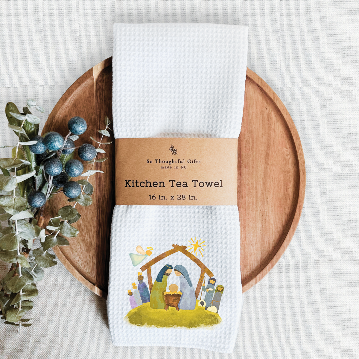 Waffle Weave Christmas Dishtowel