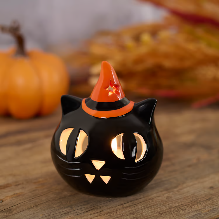 Candle Holder- Witchy Cat