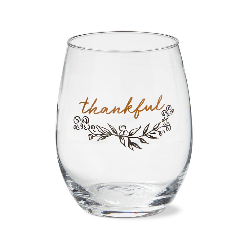 Stemless Wine Glass - Thankful