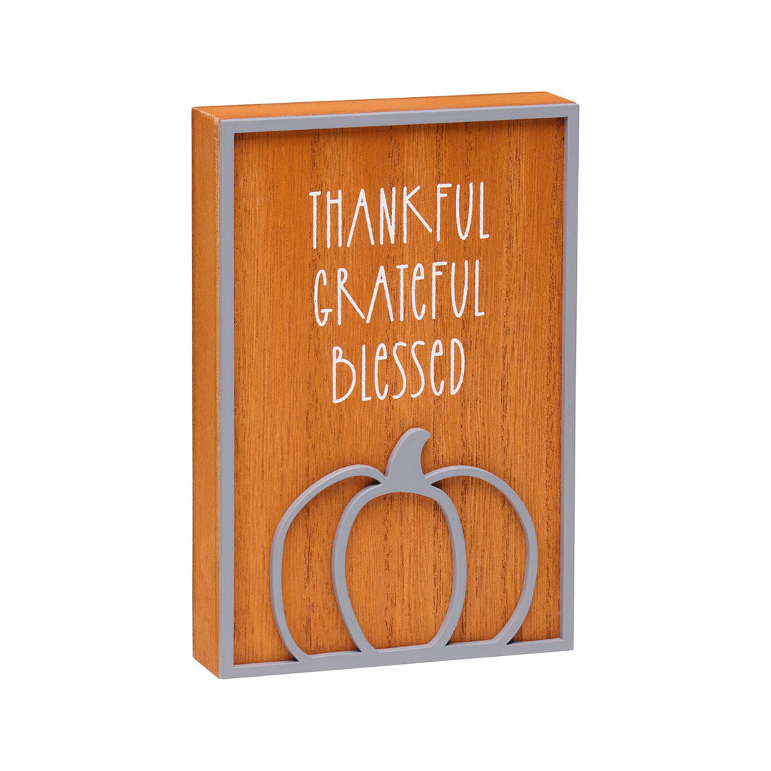 Fall Pumpkin Laser Block Sign