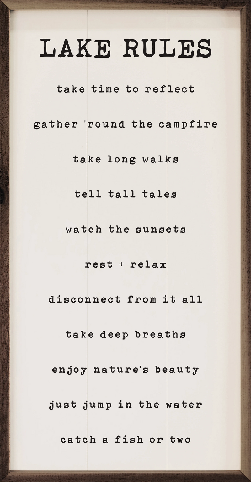 Lake Rules Sign