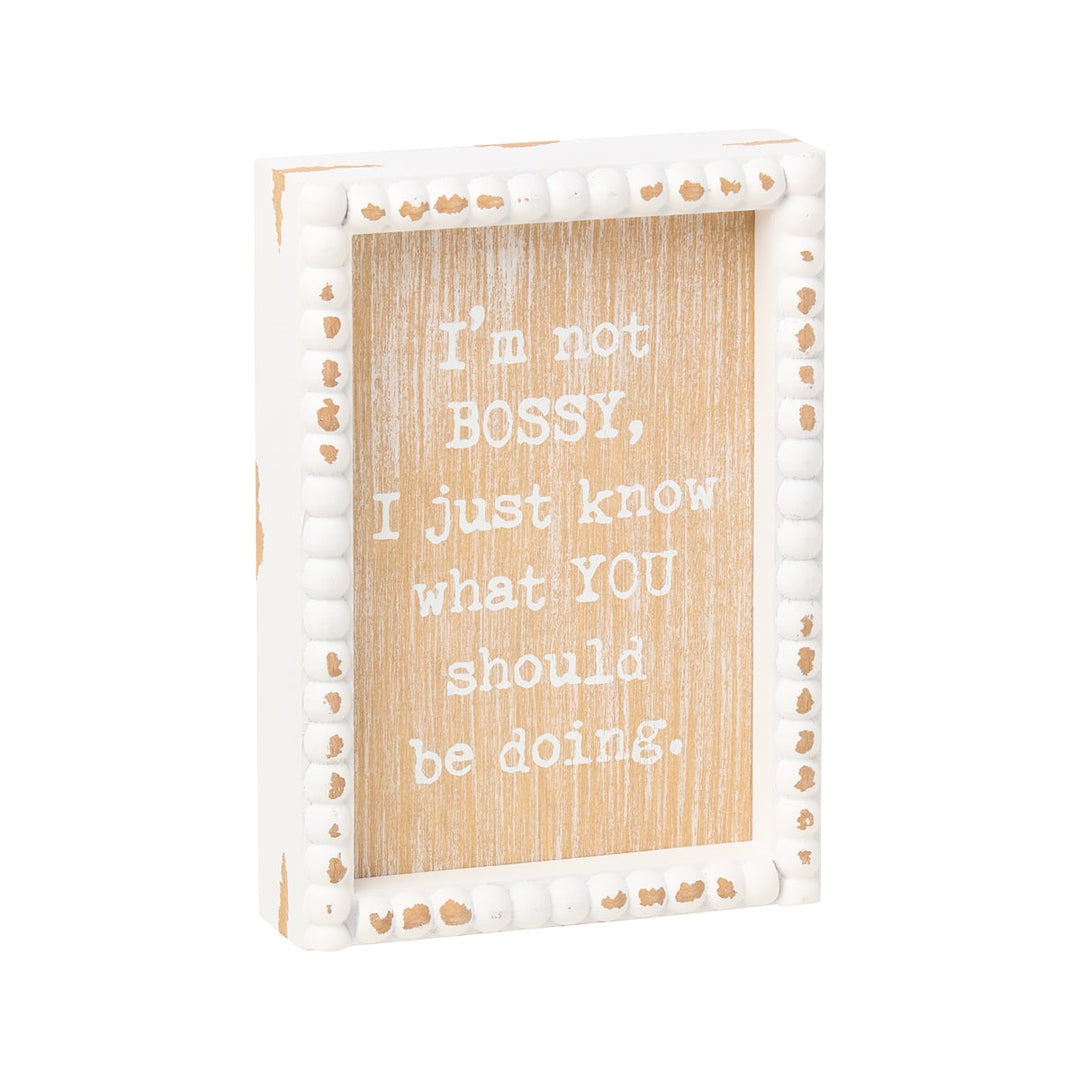 Beaded Box Sign - Bossy