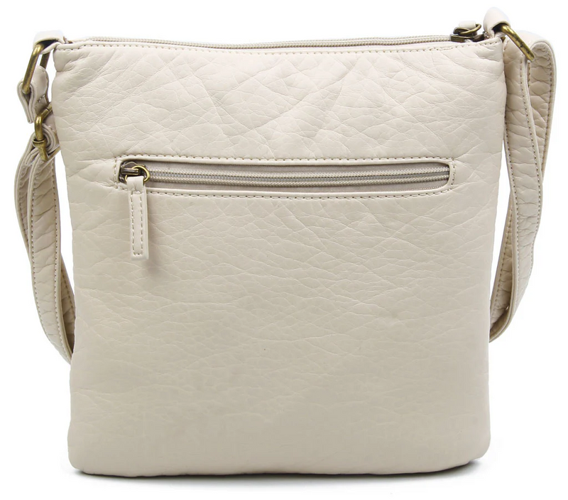 Three Zipper Crossbody Bag